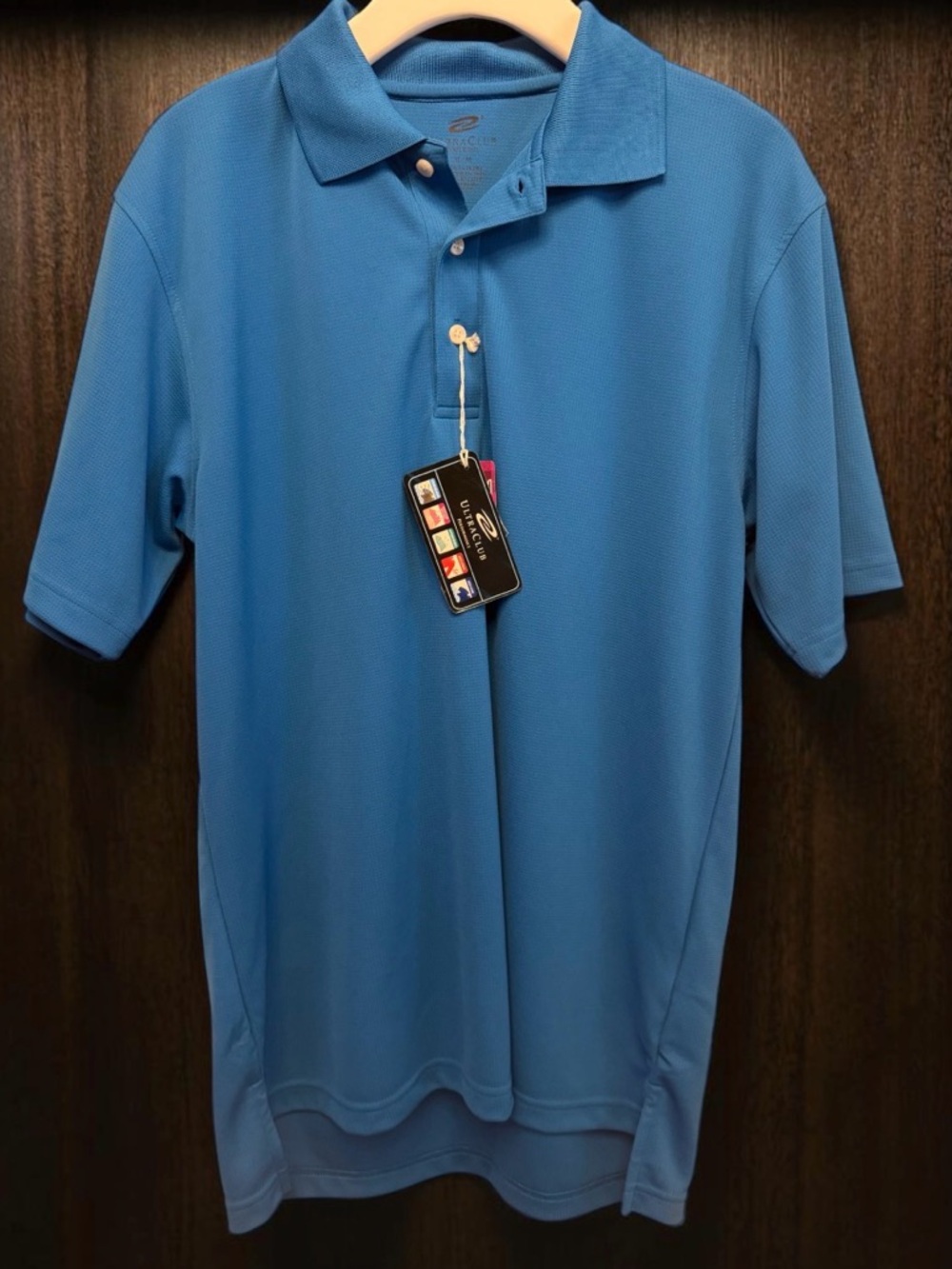 New with Tags Men's Size M Ultra Club Cool & Dry Blue Performance Polo Shirt